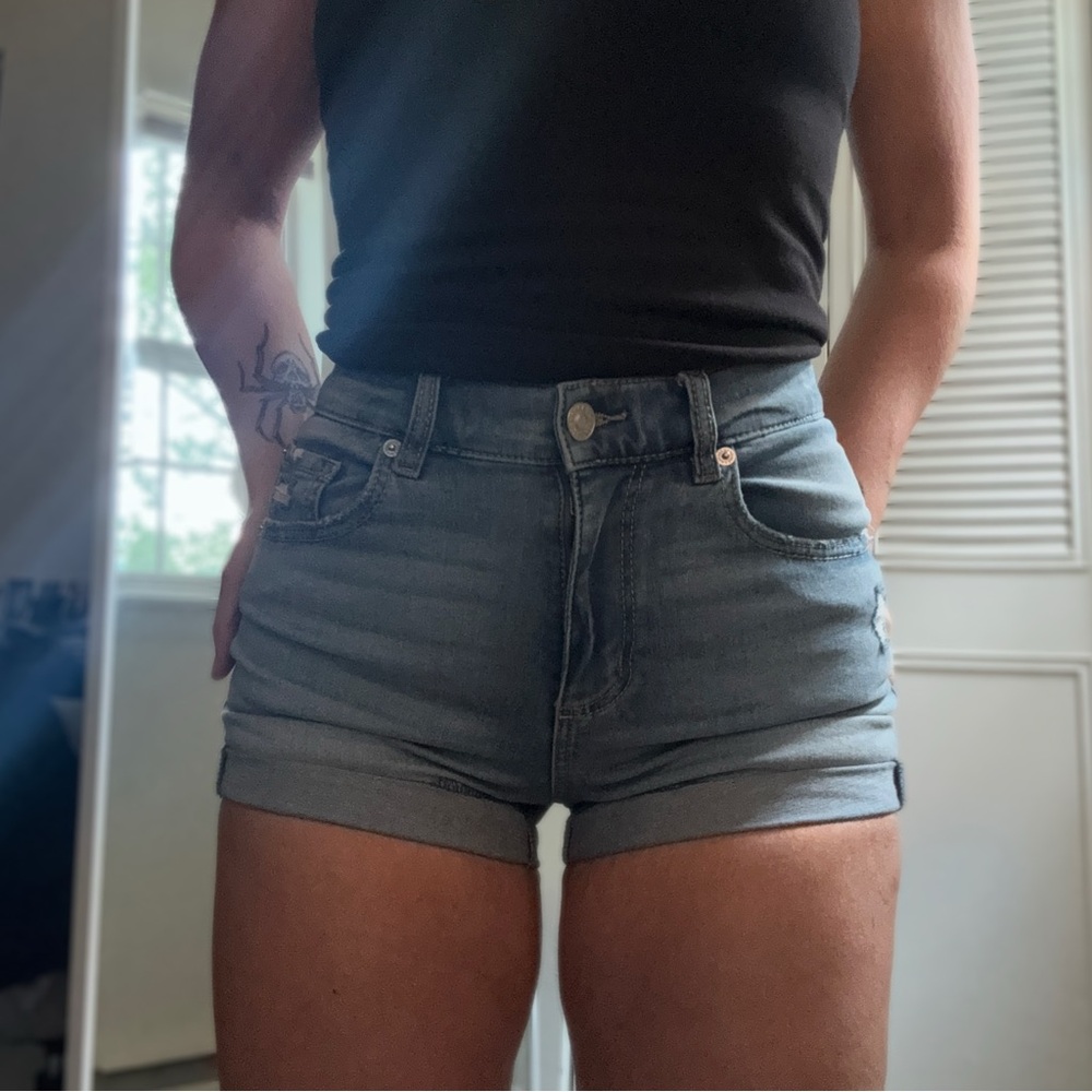 Garage Light Blue Jean Shorts